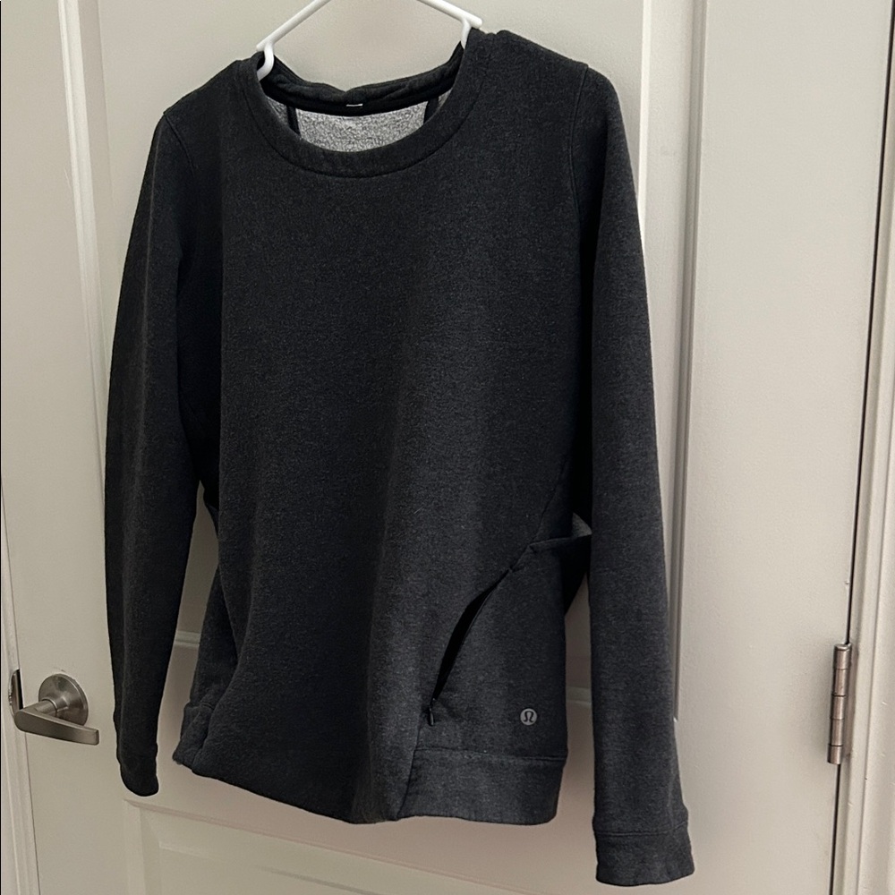 Lululemon Go Endeavour Grey Long Sleeve Back Cut Out Sweatshirt